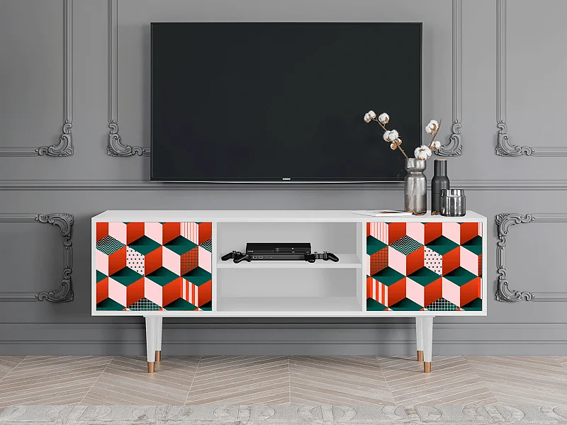 Meuble TV - 170х69х48 cm - T2 - Pepsi-Cola, Blanc