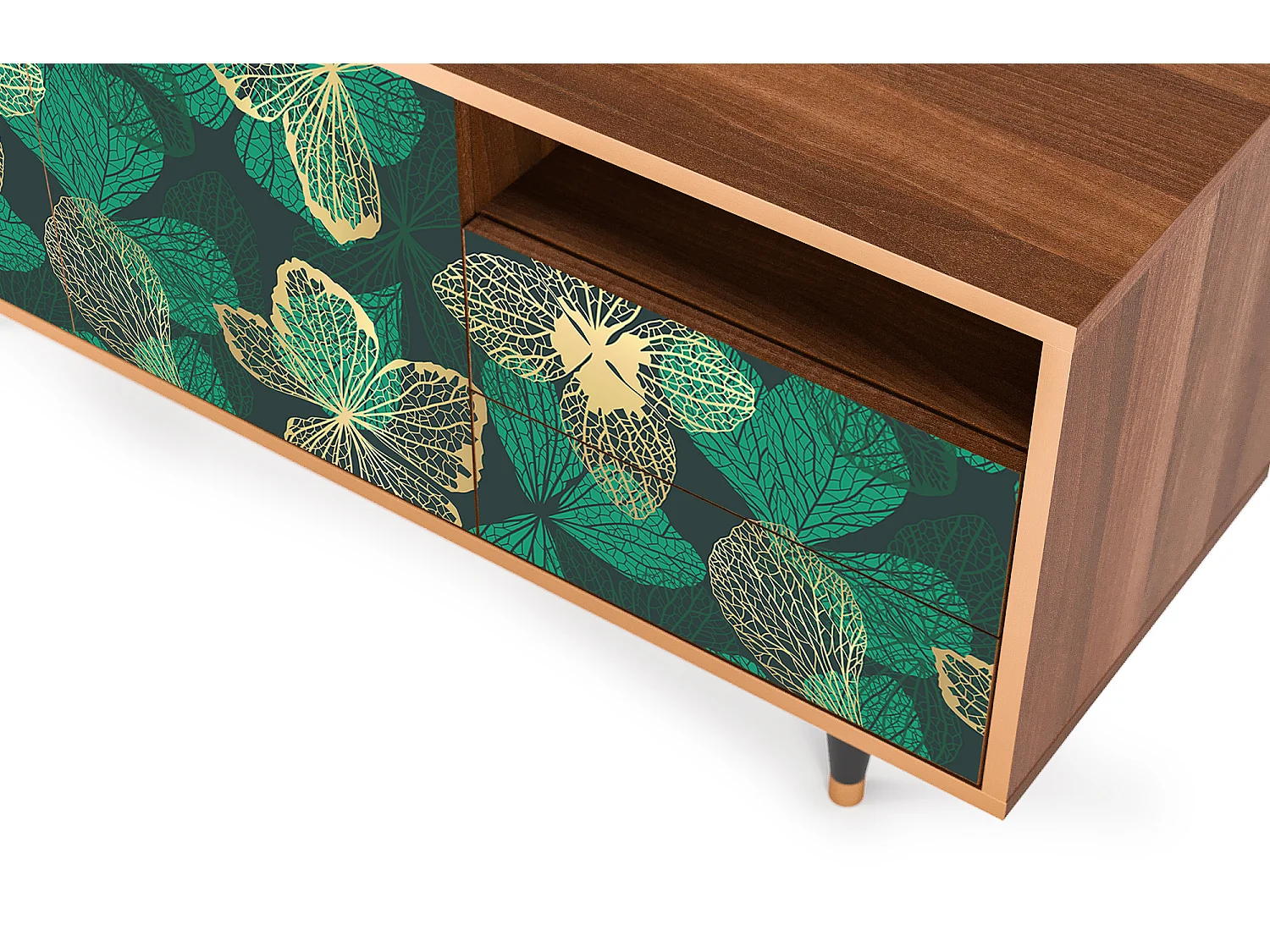 Mobile TV - 125х56х41 cm - T7 - Green Flower, Noce