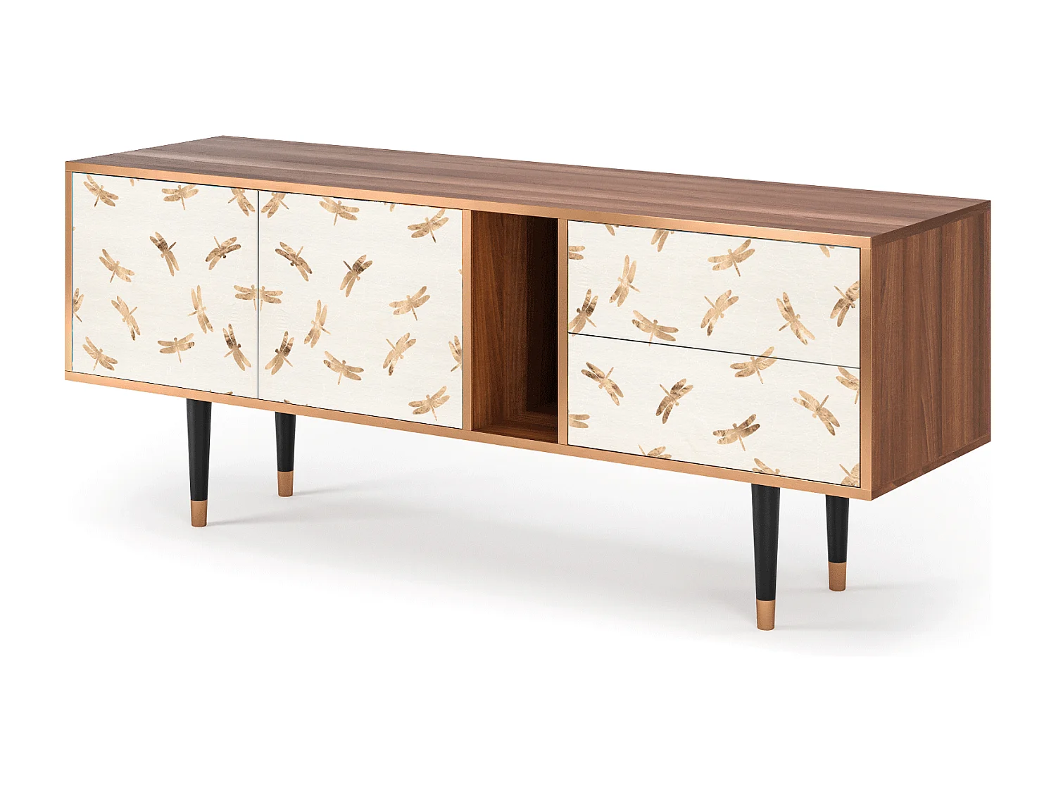 Mueble de TV - 170х69х48 cm - T1 - Nude Dragonflies, Nogal