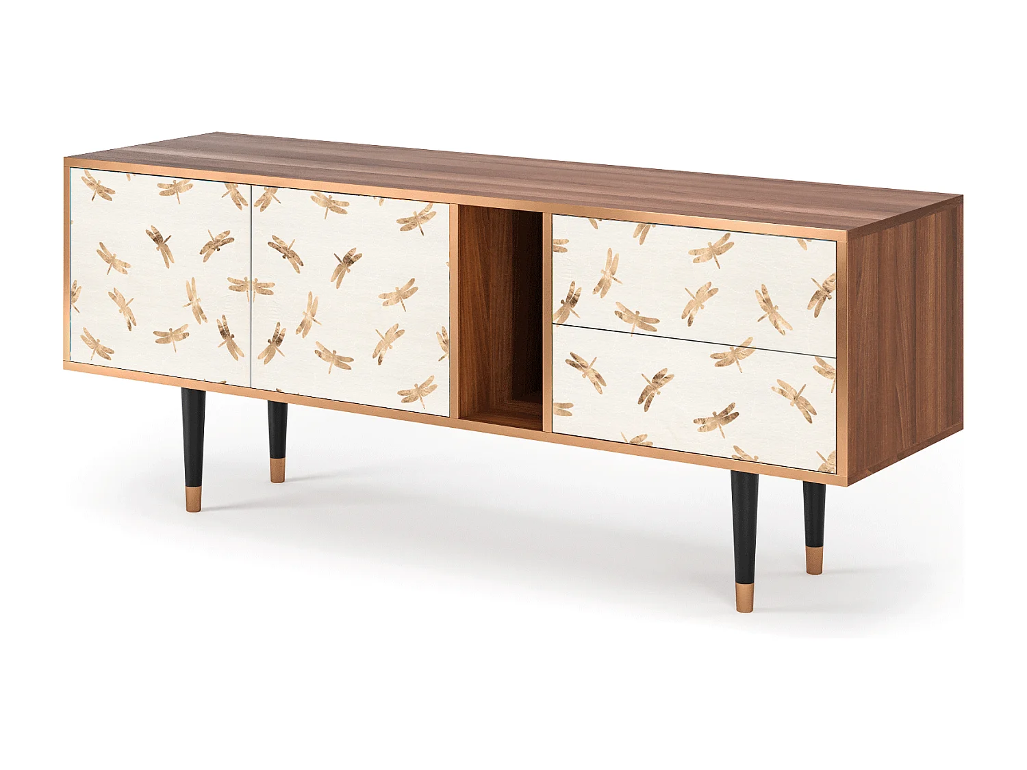 Meuble TV - 170х69х48 cm - T1 - Nude Dragonflies, Noyer