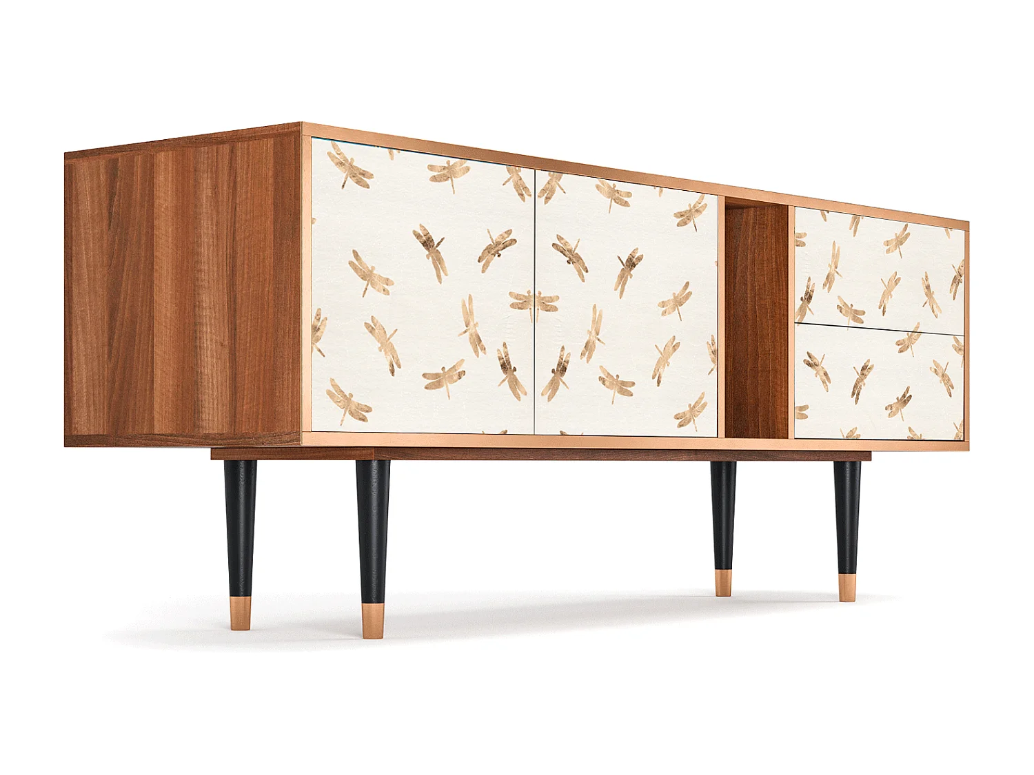 Meuble TV - 170х69х48 cm - T1 - Nude Dragonflies, Noyer