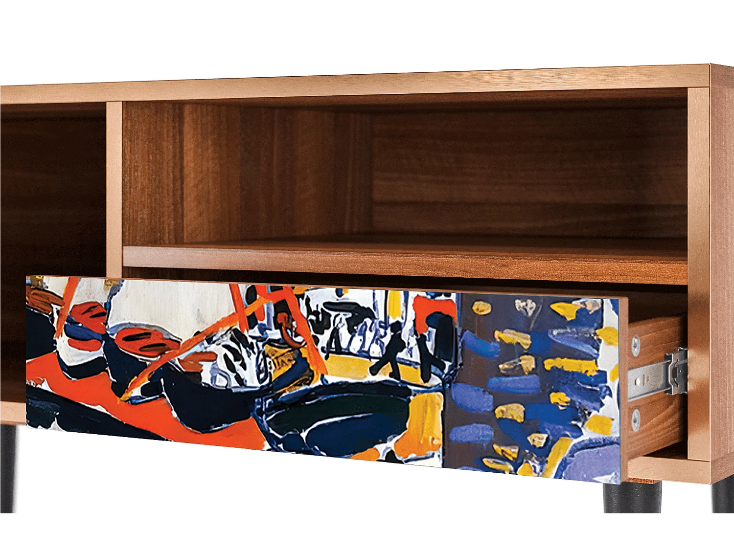 Meuble TV - 115х59х48 cm - T3 - Le Séchage des voiles , Noyer