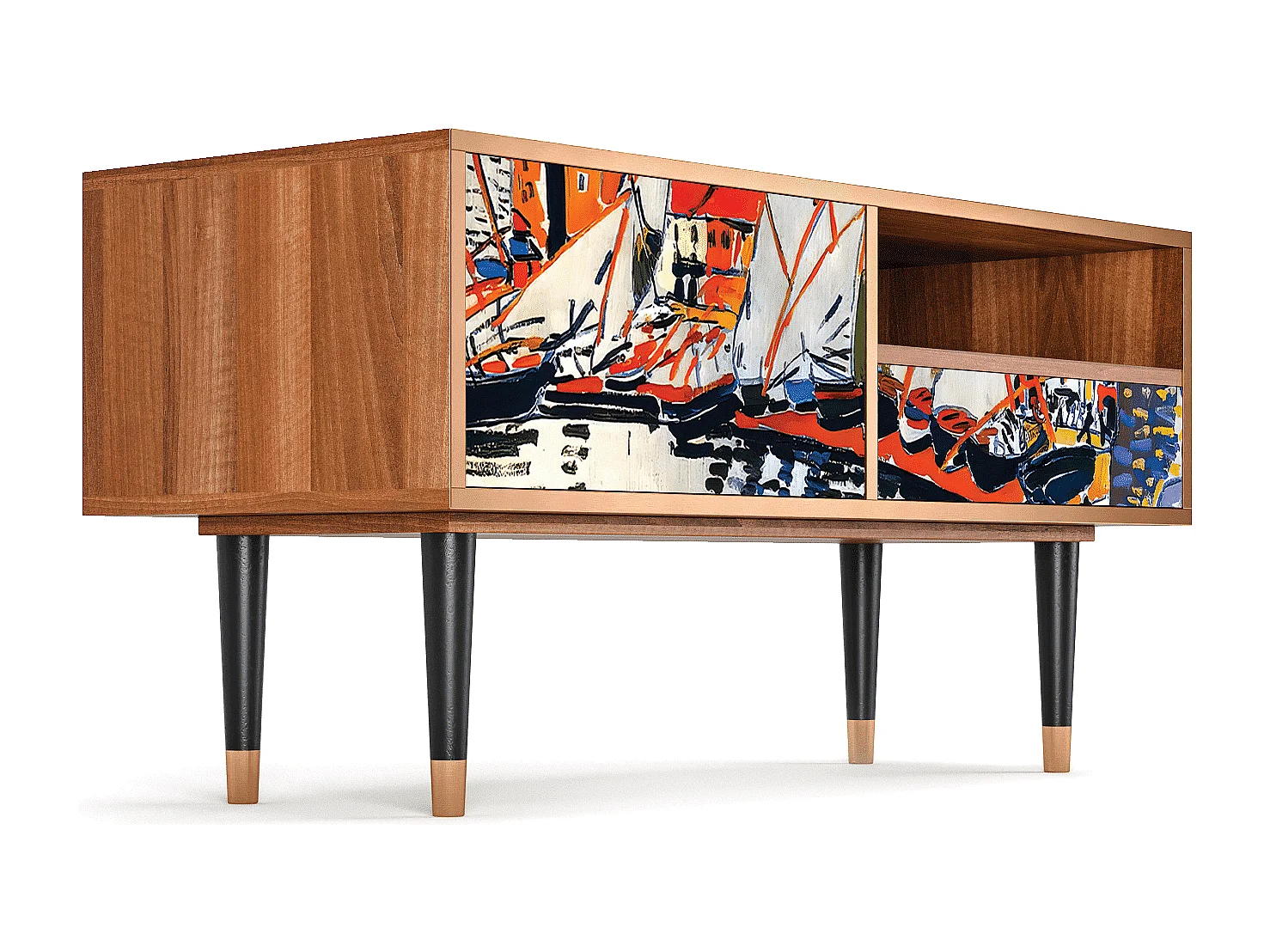 TV-Möbel - 115х59х48 cm - T3 - Le Séchage des voiles , Walnuss