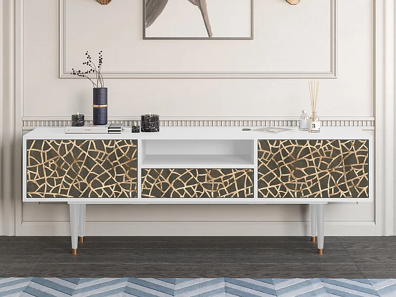 Mobile TV - 170х59х41 cm - T6 - Enlarged Leaf, Bianco