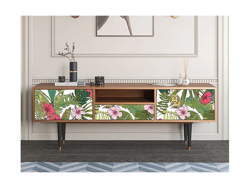 Meuble TV - 170х59х41 cm - T6 - Verdant Tropics, Noyer