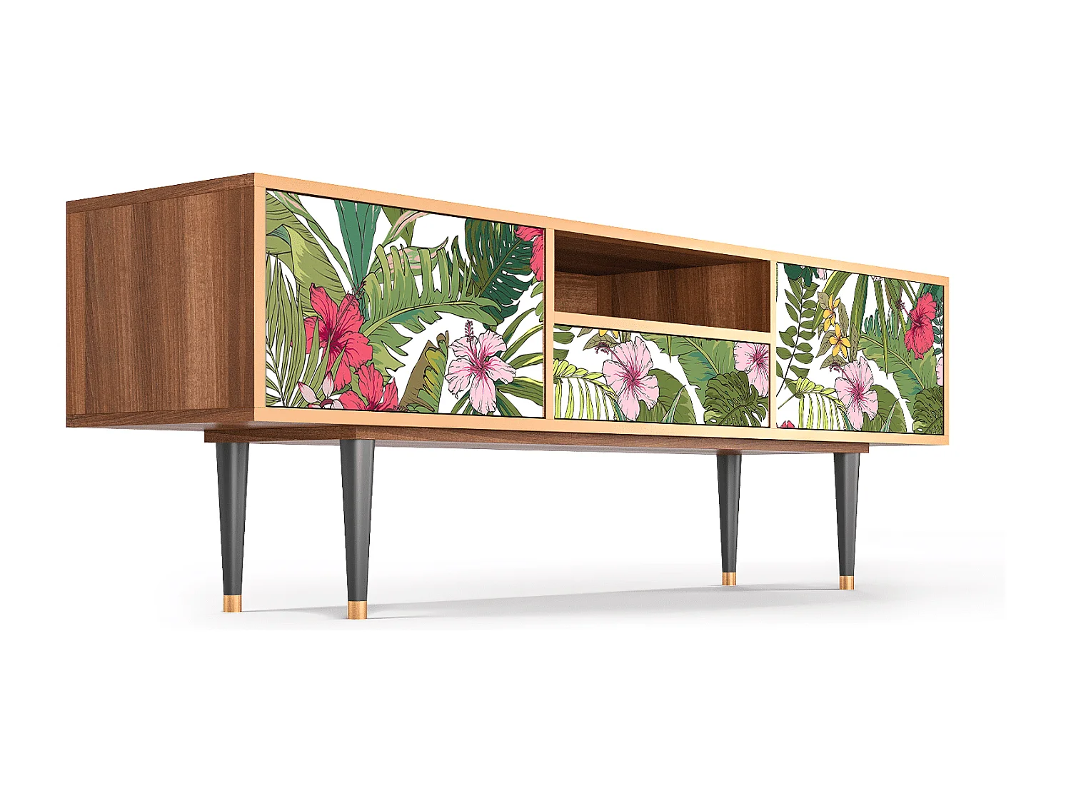 Meuble TV - 170х59х41 cm - T6 - Verdant Tropics, Noyer