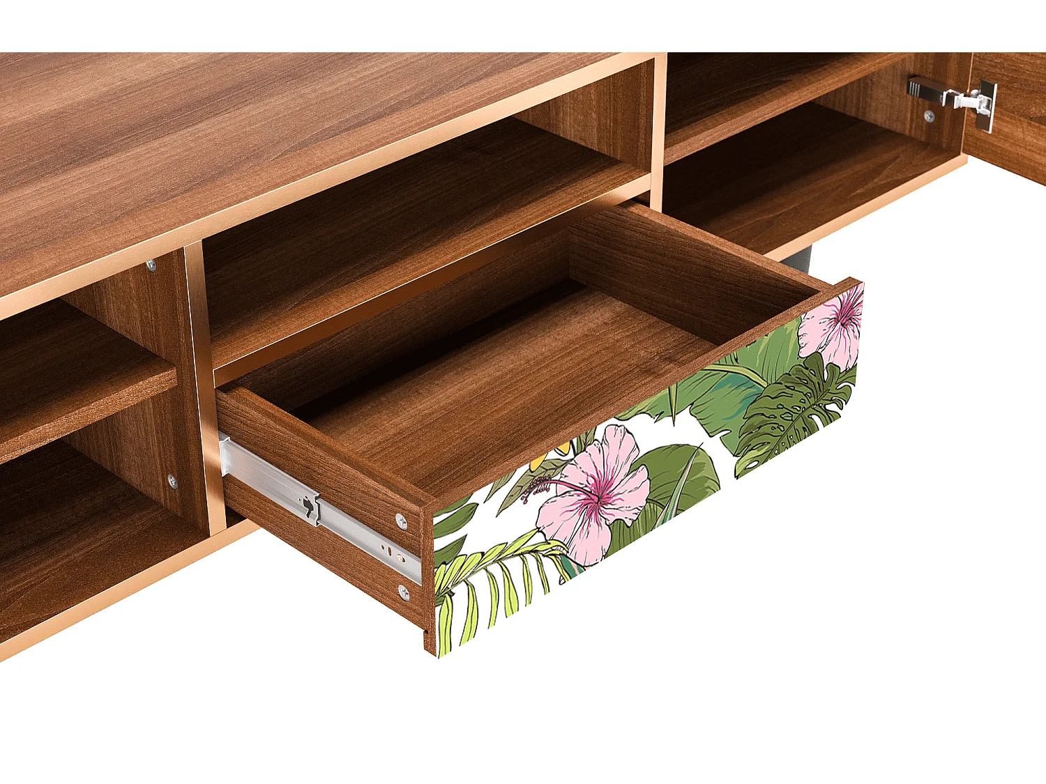 Meuble TV - 170х59х41 cm - T6 - Verdant Tropics, Noyer