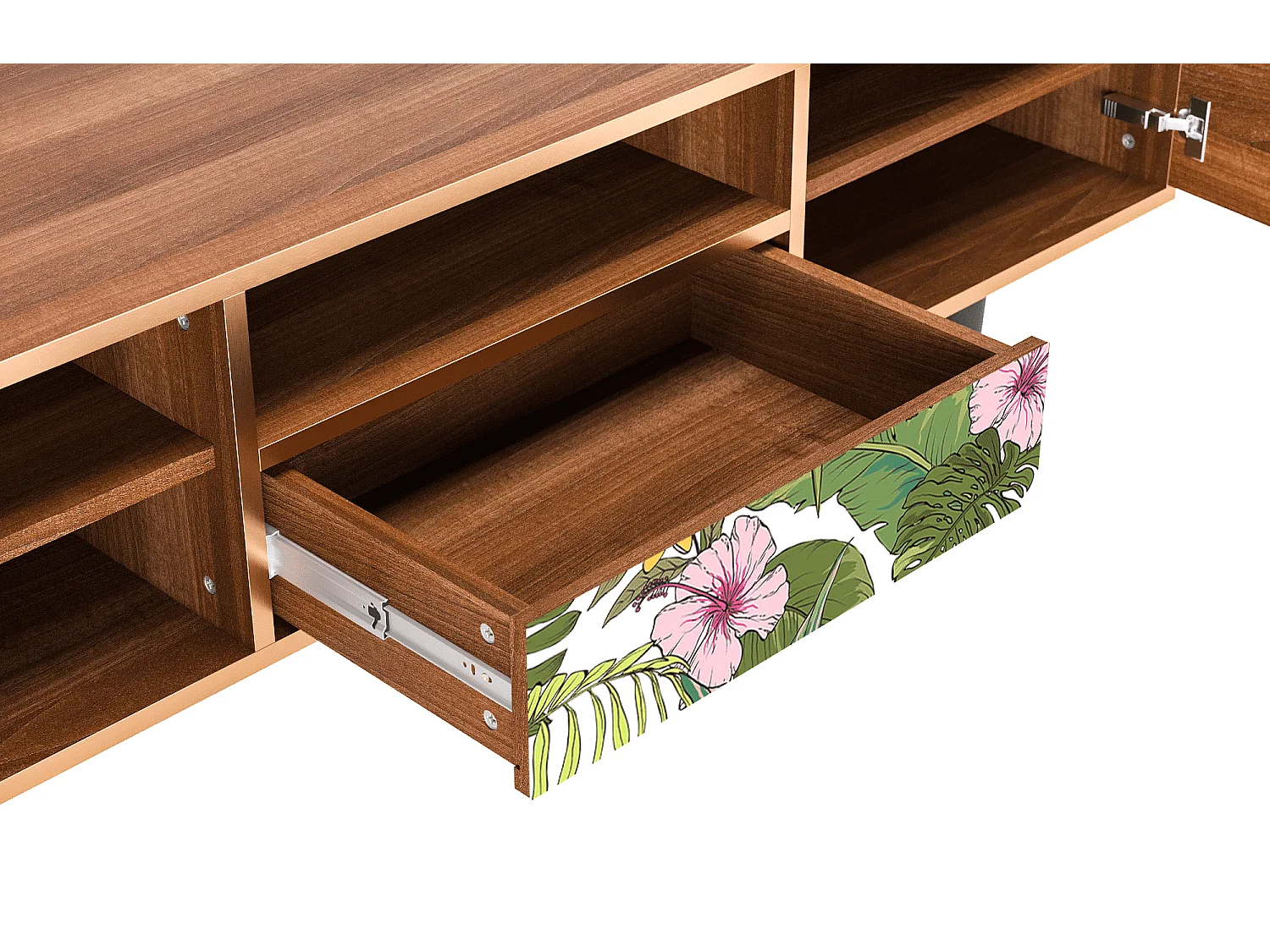 Meuble TV - 170х59х41 cm - T6 - Verdant Tropics, Noyer