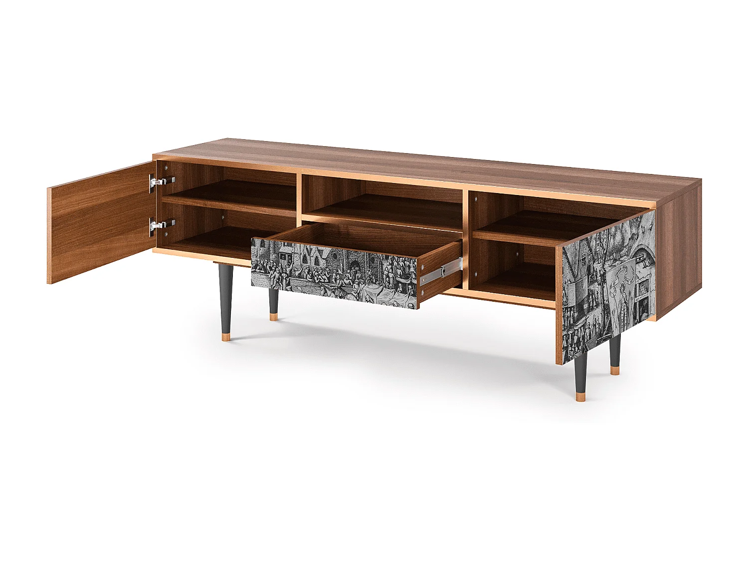 Mueble de TV - 170х59х41 cm - T6 - The Festival of Saint, Nogal