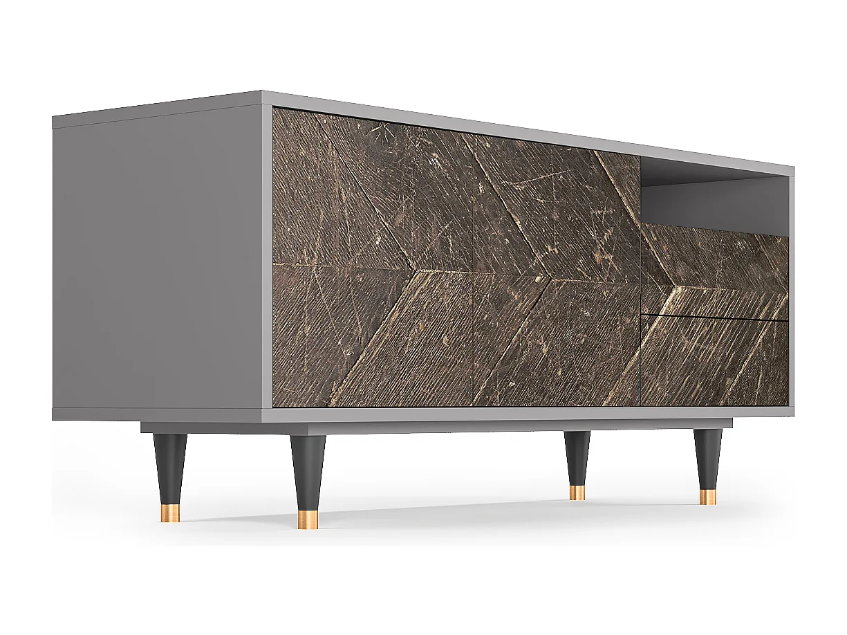 Meuble TV - 125х56х41 cm - T7 - Wise Tree, Gris