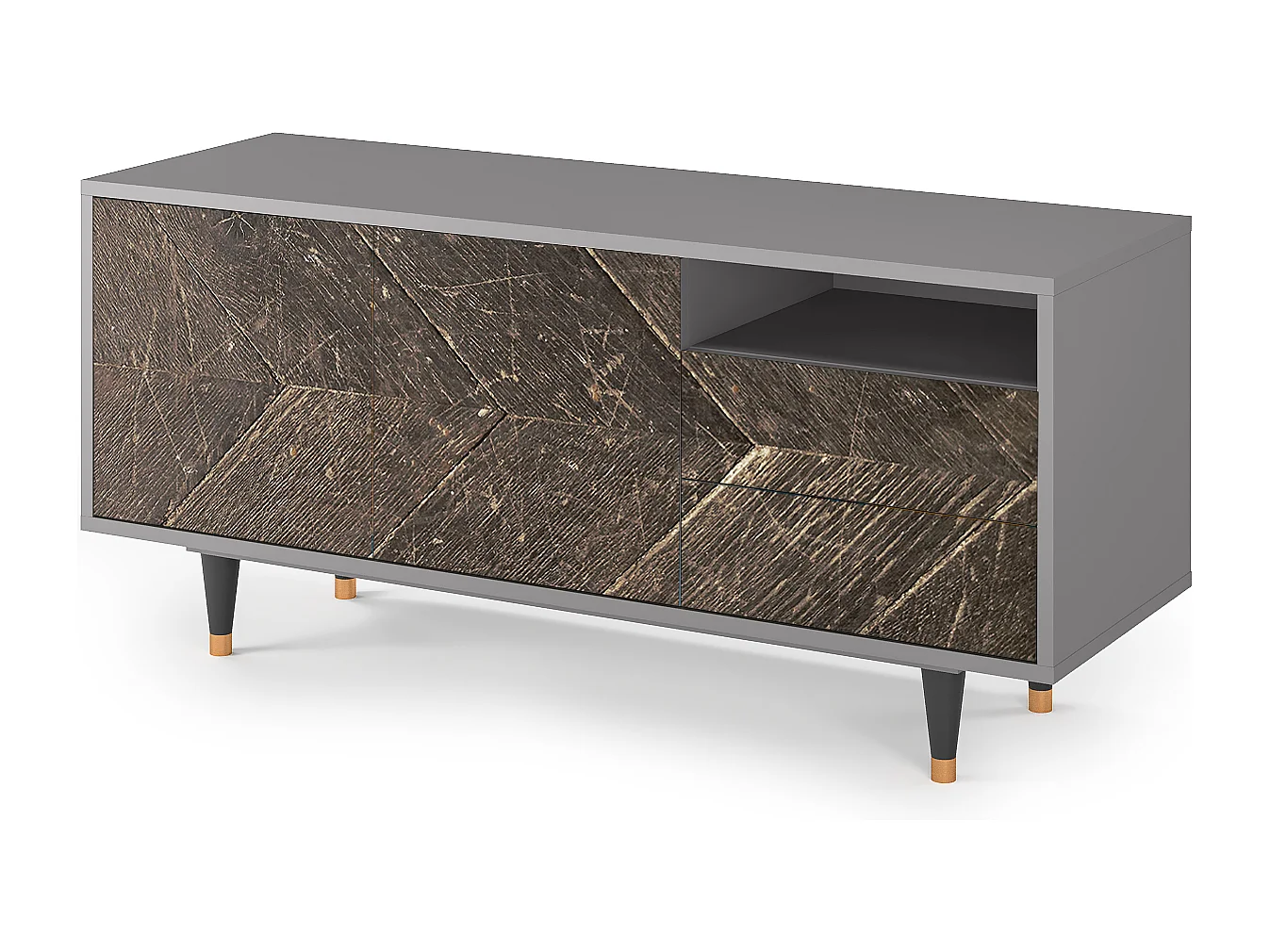 Meuble TV - 125х56х41 cm - T7 - Wise Tree, Gris