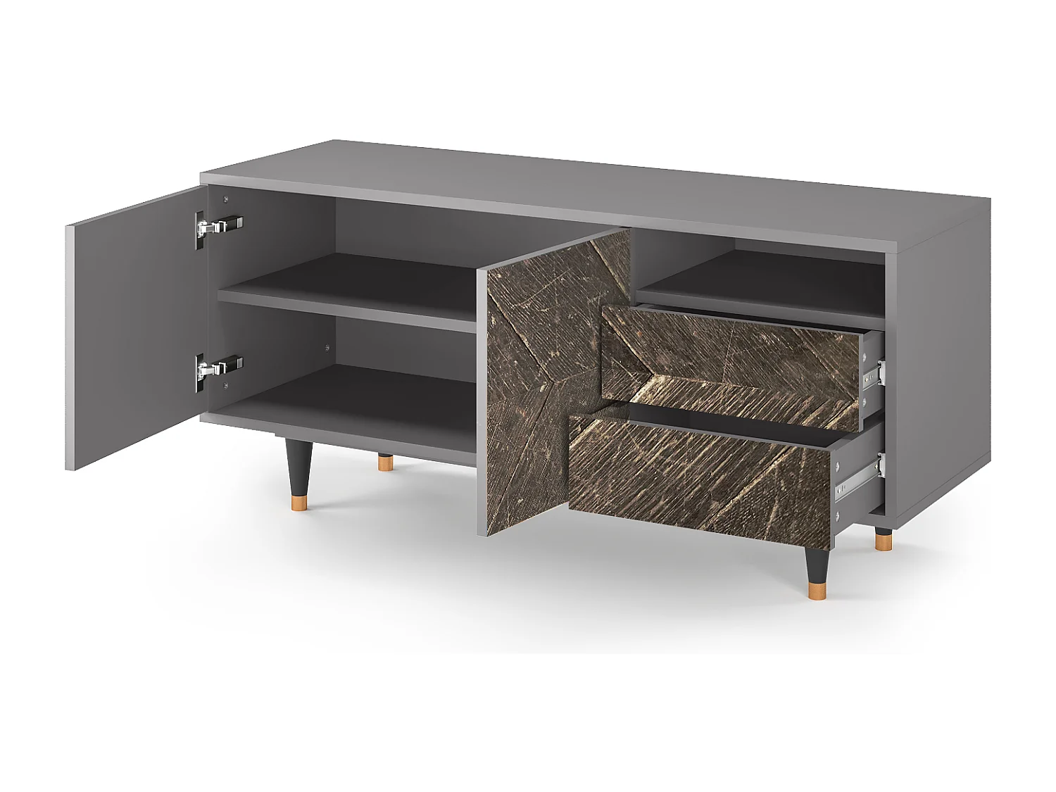 Meuble TV - 125х56х41 cm - T7 - Wise Tree, Gris