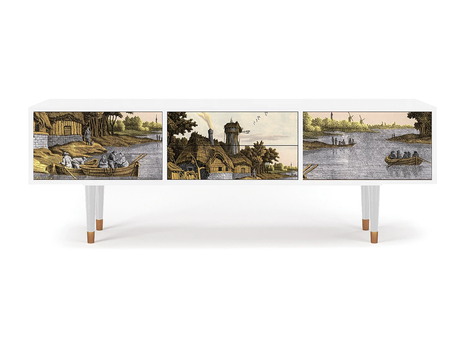 Meuble TV - 170х59х48 cm - T4 - Mill along a River, Blanc