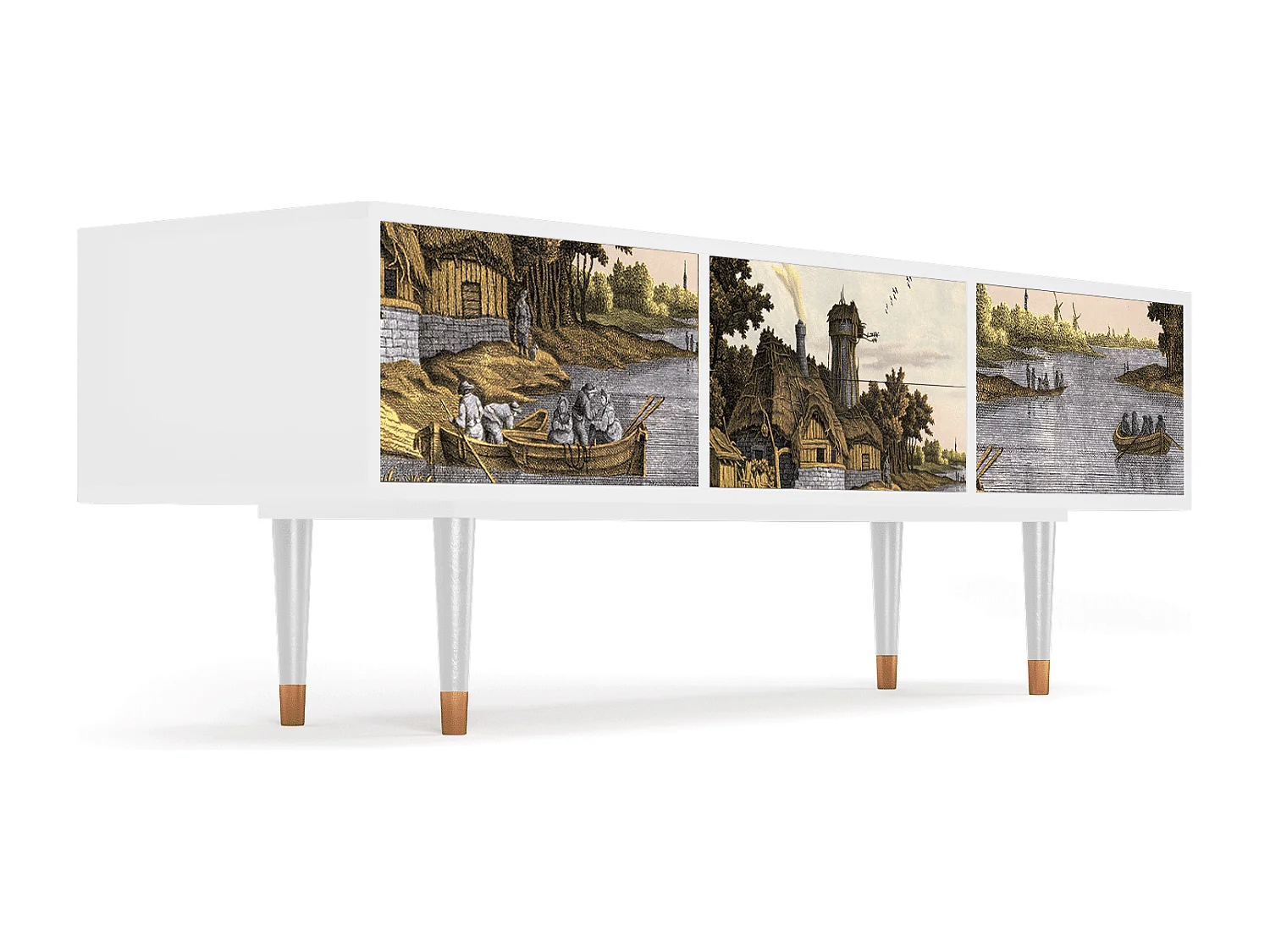 Meuble TV - 170х59х48 cm - T4 - Mill along a River, Blanc