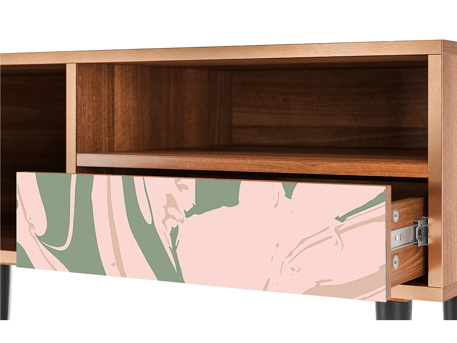 Meuble TV - 115х59х48 cm - T3 - Aquarelle, Noyer