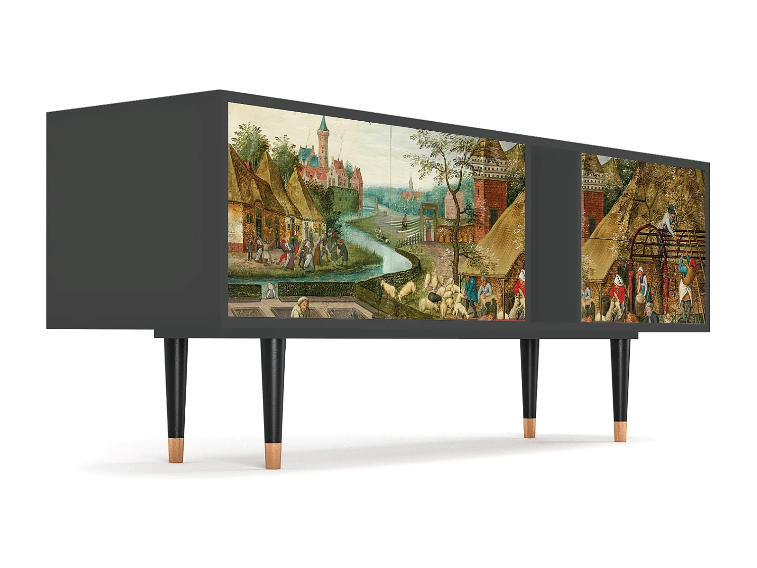 Meuble TV - 170х69х48 cm - T1 - The Younger - Spring, Anthracite