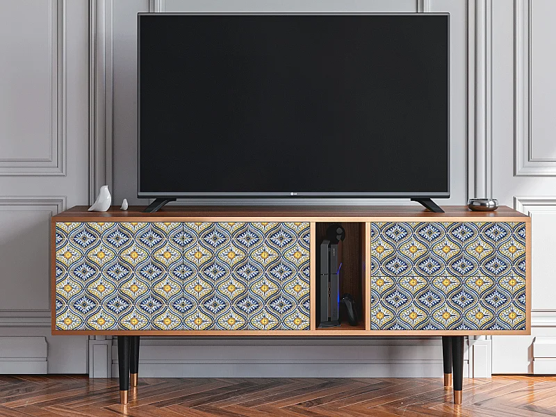 Meuble TV - 170х69х48 cm - T1 - Illusory Pattern, Noyer