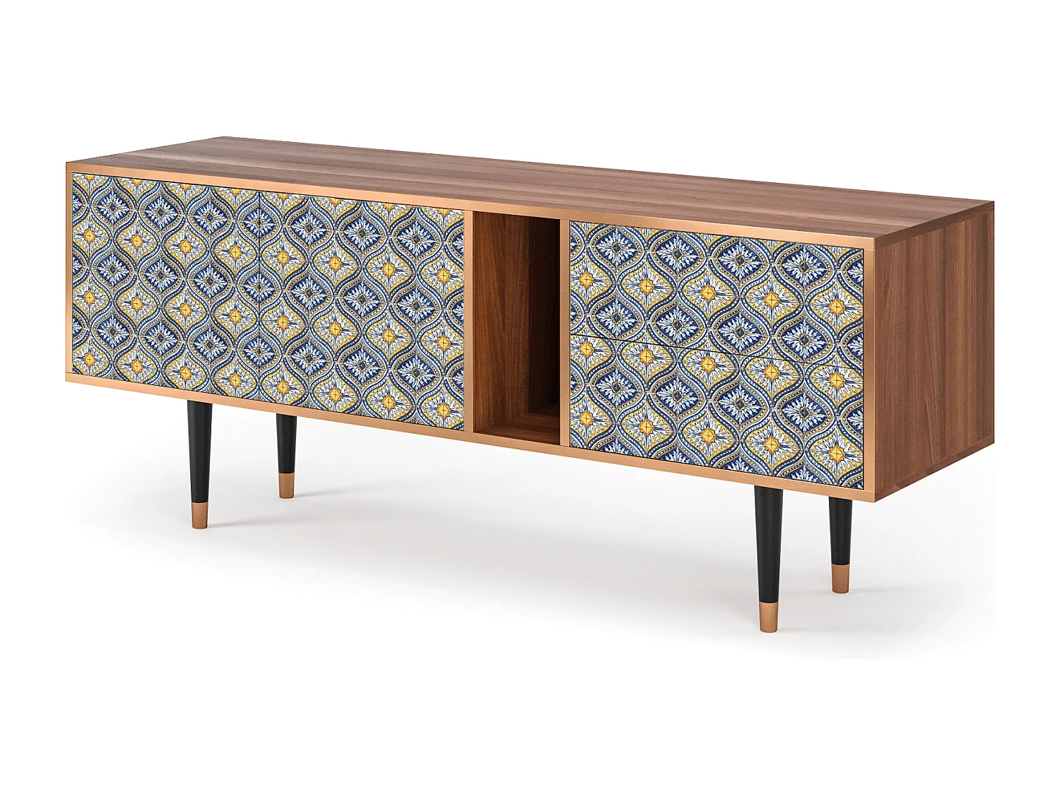 Meuble TV - 170х69х48 cm - T1 - Illusory Pattern, Noyer