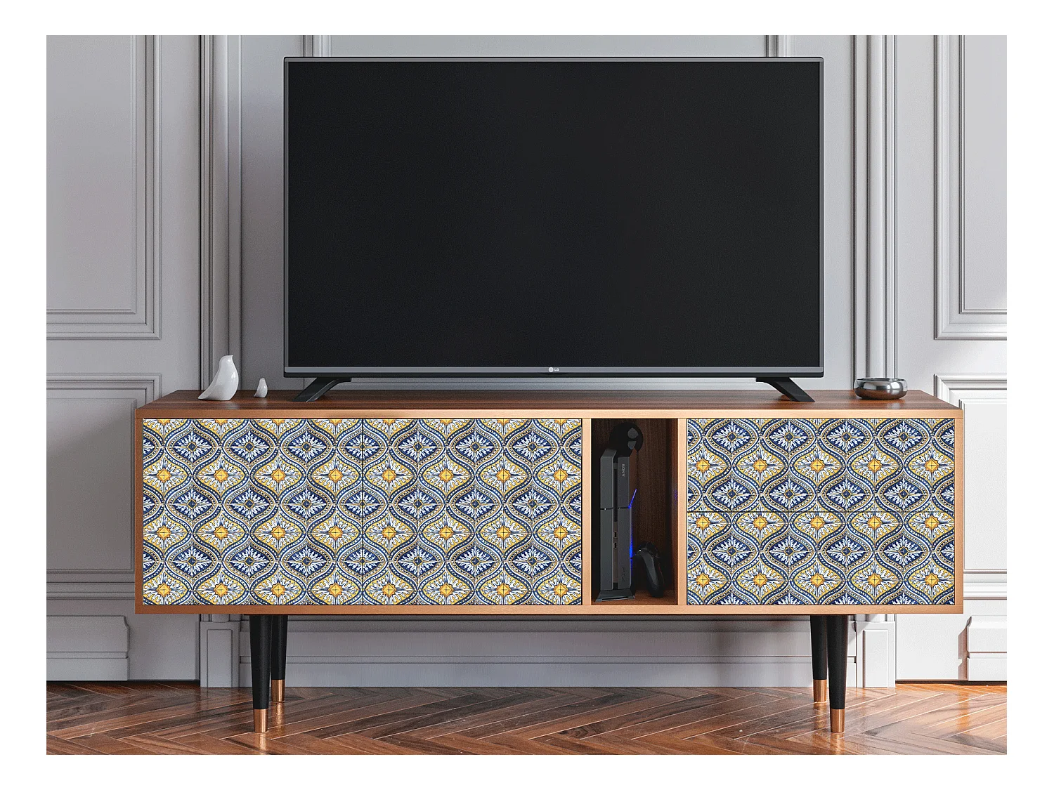 Mobile TV - 170х69х48 cm - T1 - Illusory Pattern, Noce