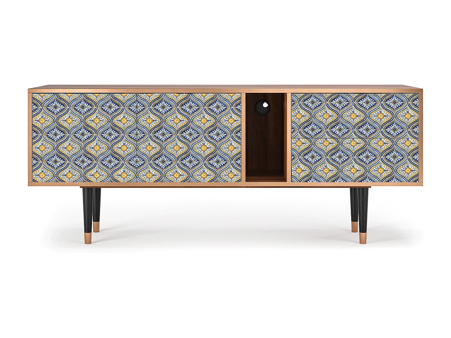 Szafka RTV - 170х69х48 cm - T1 - Illusory Pattern, Orzech