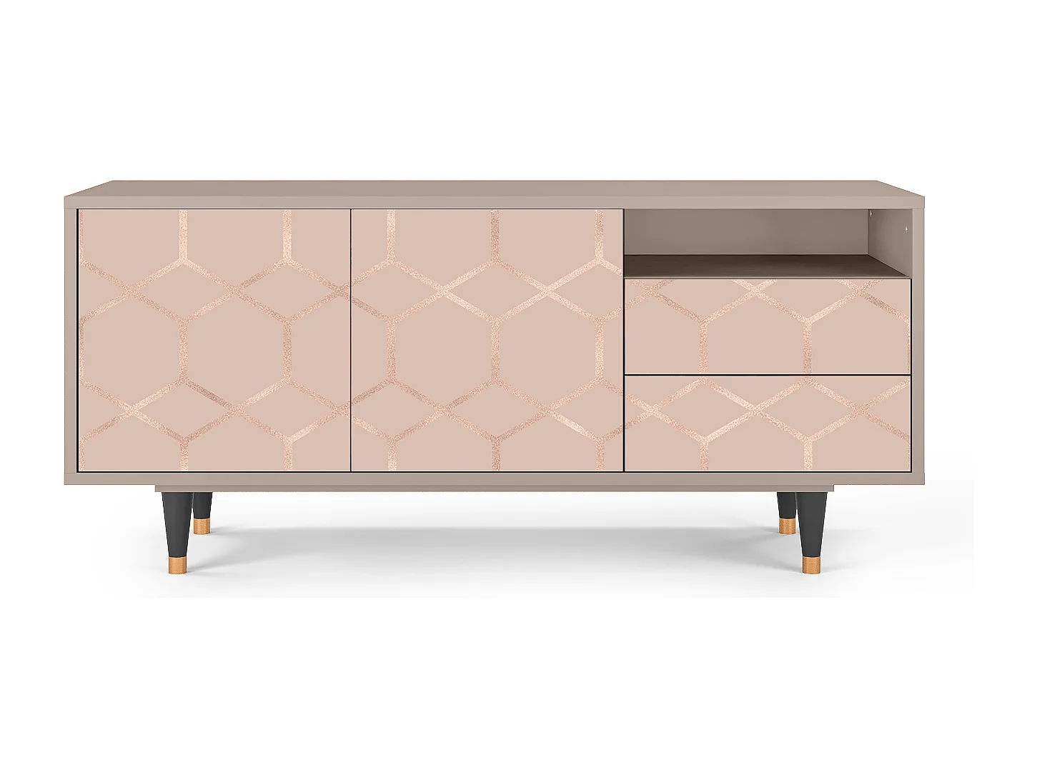 Mueble de TV - 125х56х41 cm - T7 - Rose Honeycomb, Latte