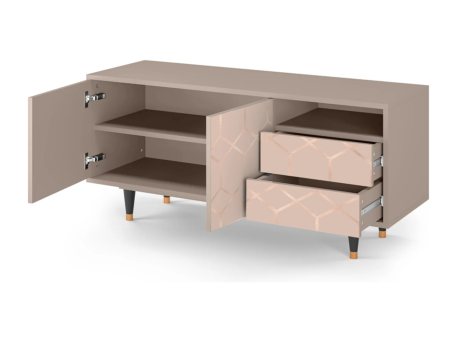 Mueble de TV - 125х56х41 cm - T7 - Rose Honeycomb, Latte