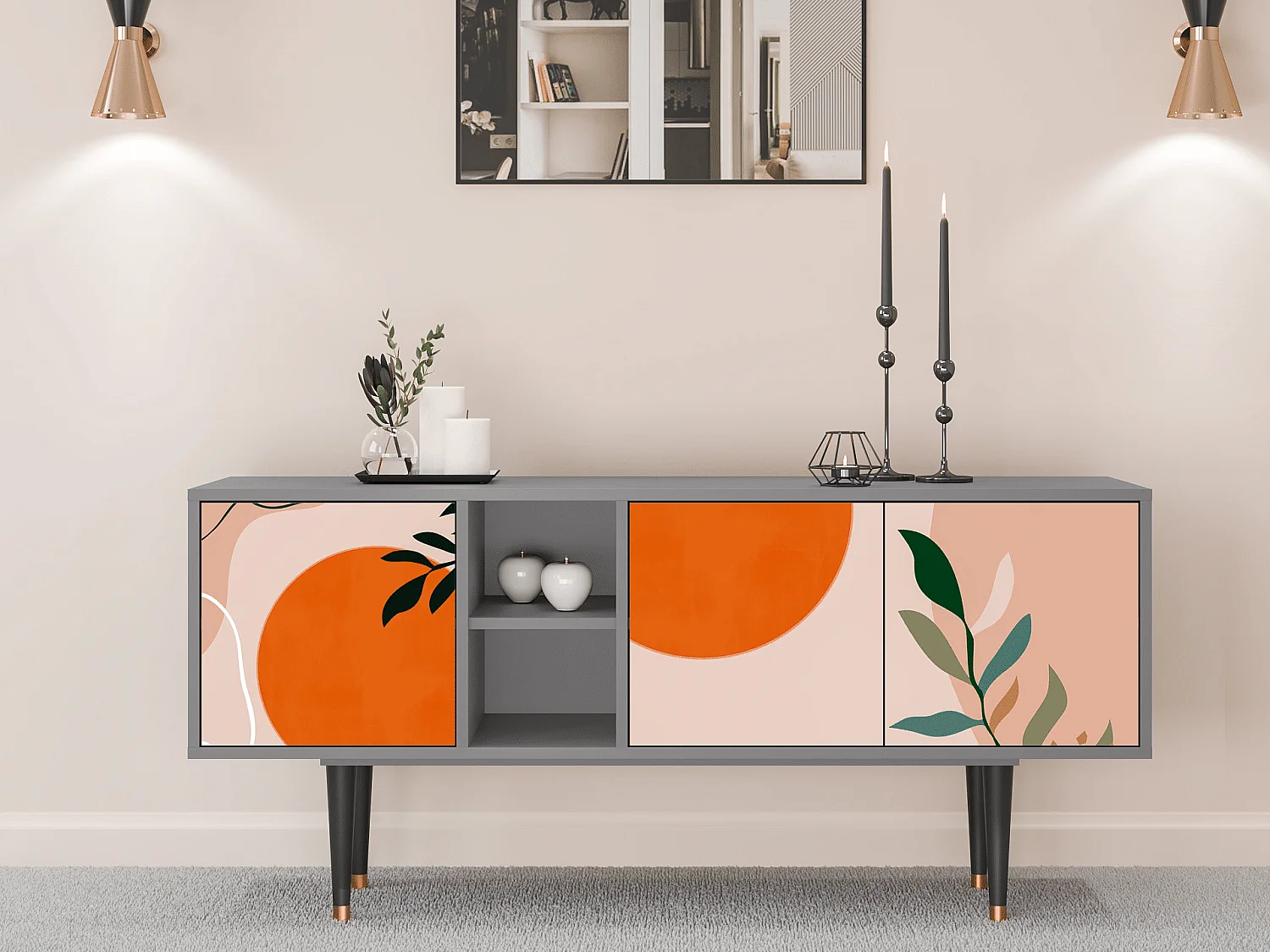 TV-Möbel - 150х69х41 cm - T5 - Artwork, Grau