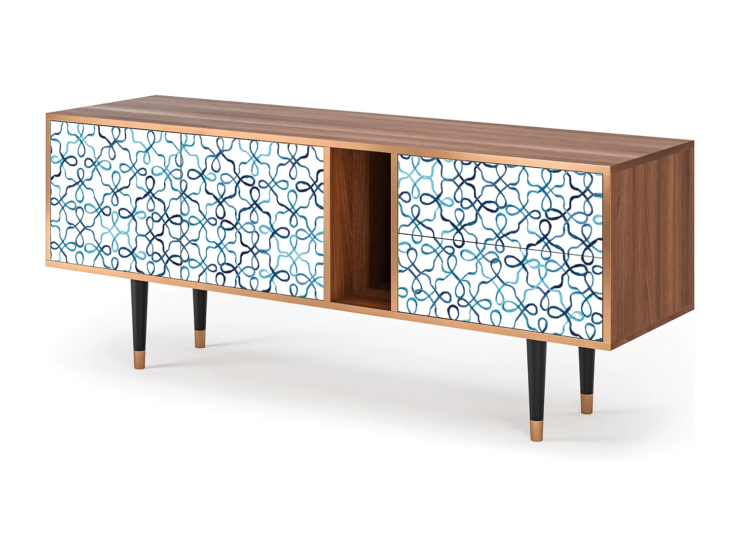 Meuble TV - 170х69х48 cm - T1 - Marine Strings, Noyer