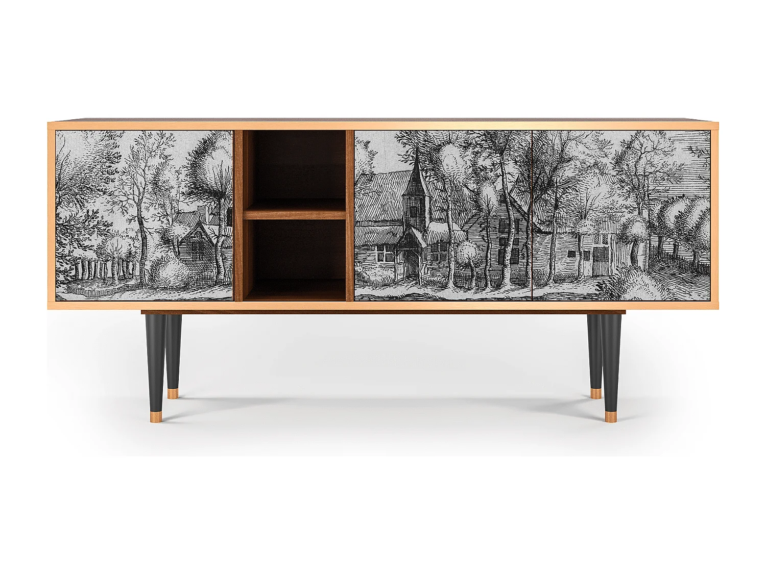 Meuble TV - 150х69х41 cm - T5 - A Pond, Noyer