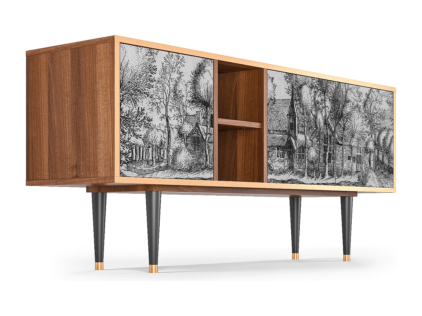 Meuble TV - 150х69х41 cm - T5 - A Pond, Noyer