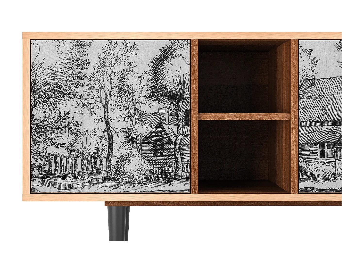 Meuble TV - 150х69х41 cm - T5 - A Pond, Noyer