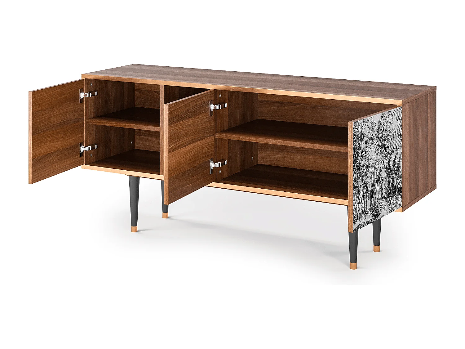 Meuble TV - 150х69х41 cm - T5 - A Pond, Noyer