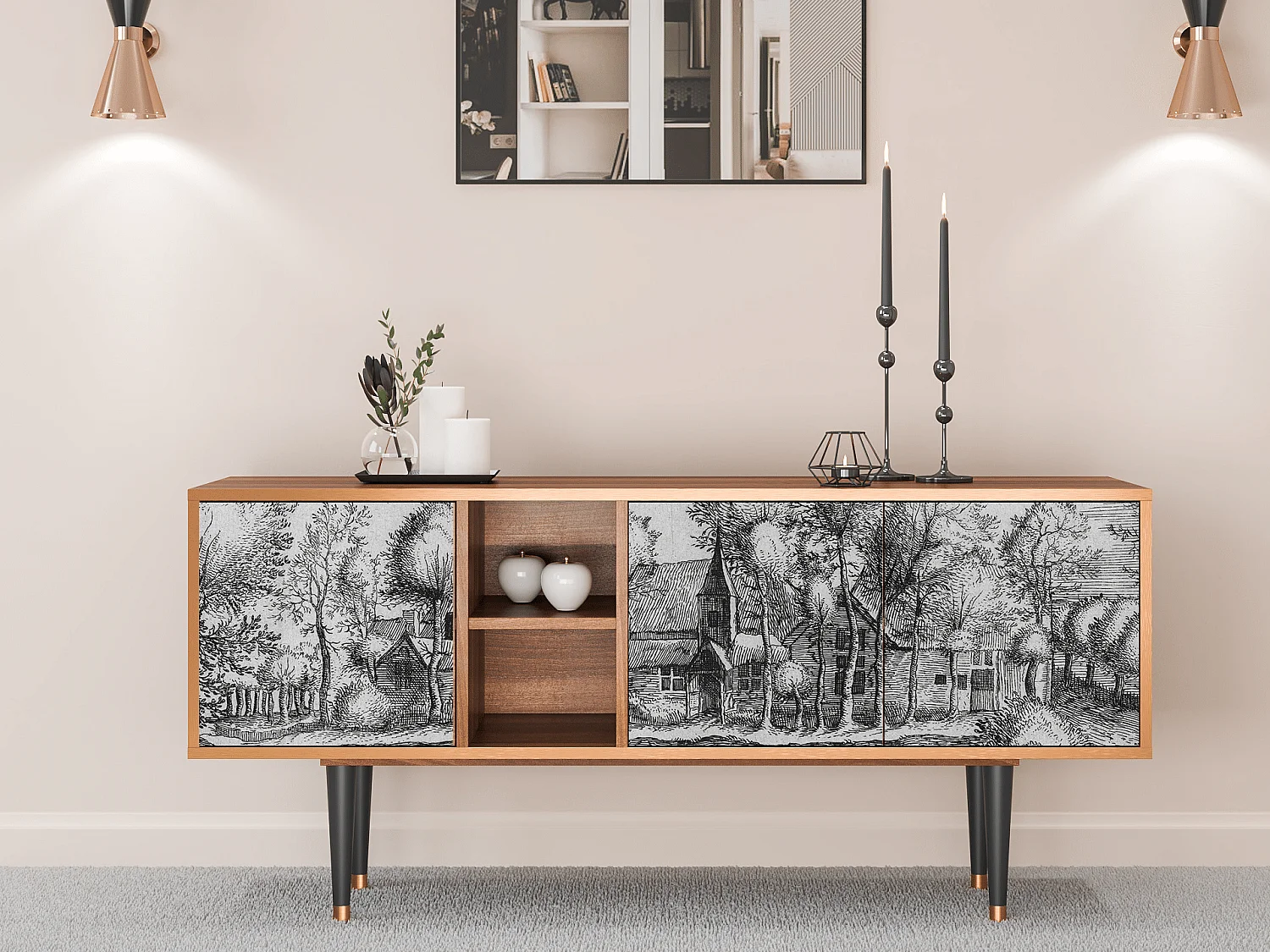 Meuble TV - 150х69х41 cm - T5 - A Pond, Noyer