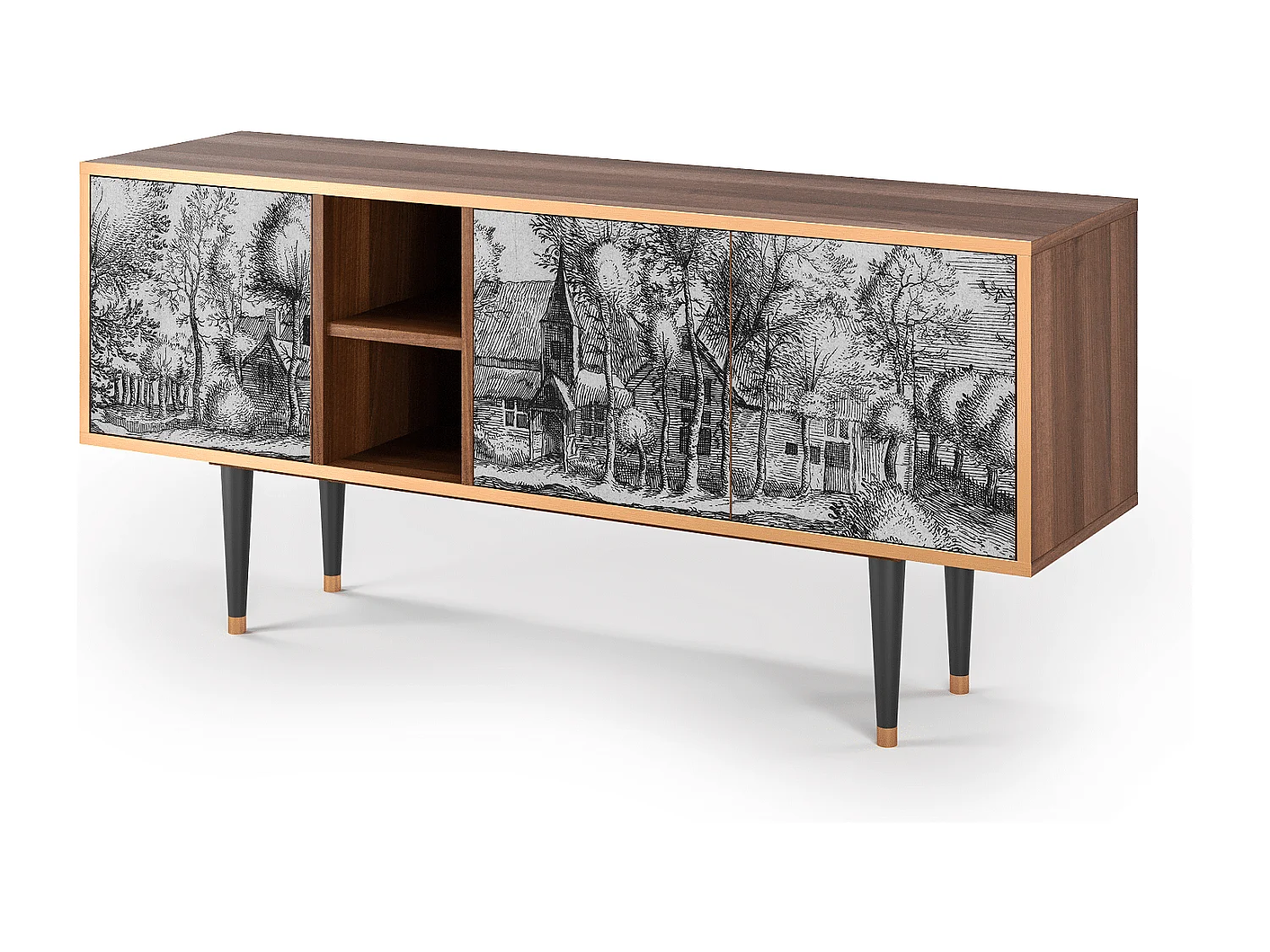 Meuble TV - 150х69х41 cm - T5 - A Pond, Noyer