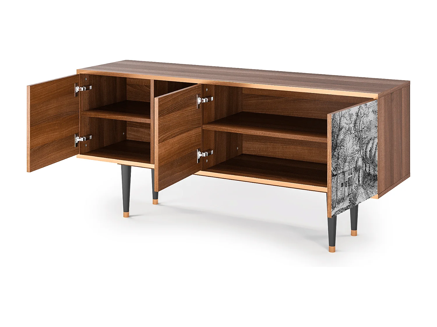 Meuble TV - 150х69х41 cm - T5 - A Pond, Noyer