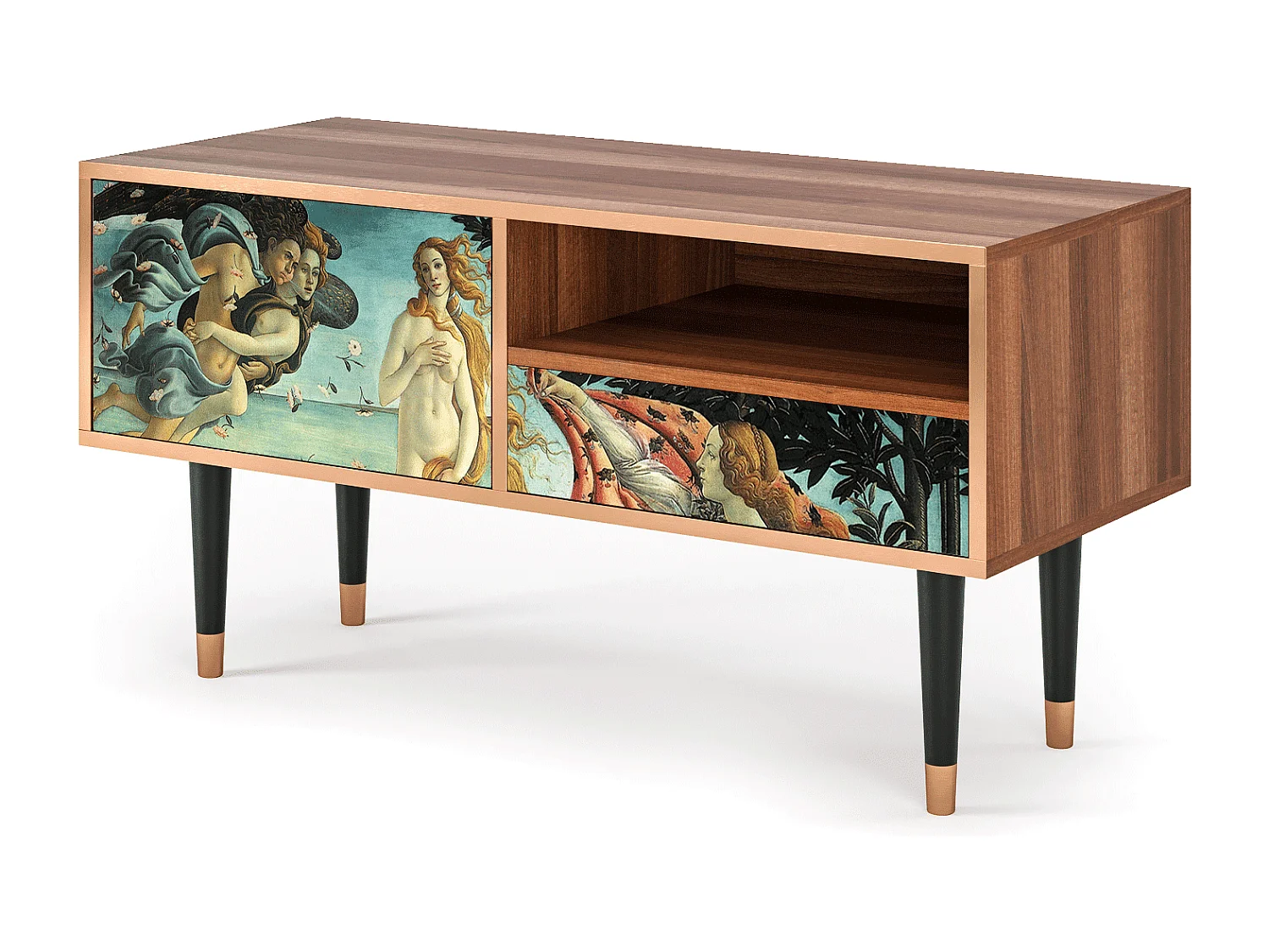 Meuble TV - 115х59х48 cm - T3 - The Birth of Venus, Noyer