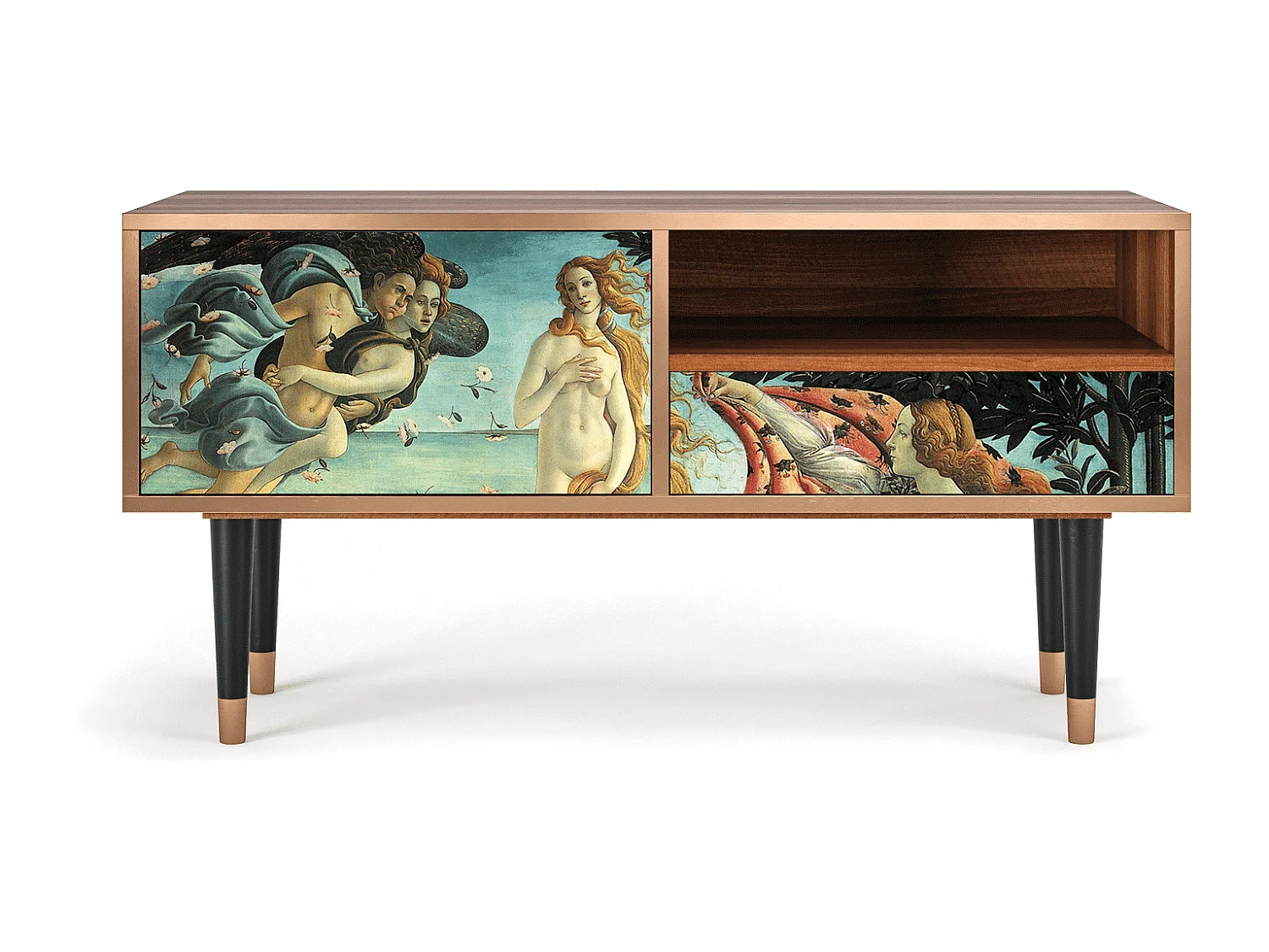 Mueble de TV - 115х59х48 cm - T3 - The Birth of Venus, Nogal