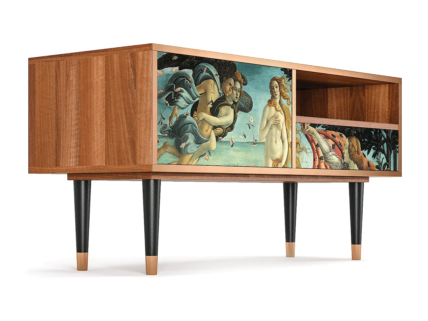 Mueble de TV - 115х59х48 cm - T3 - The Birth of Venus, Nogal