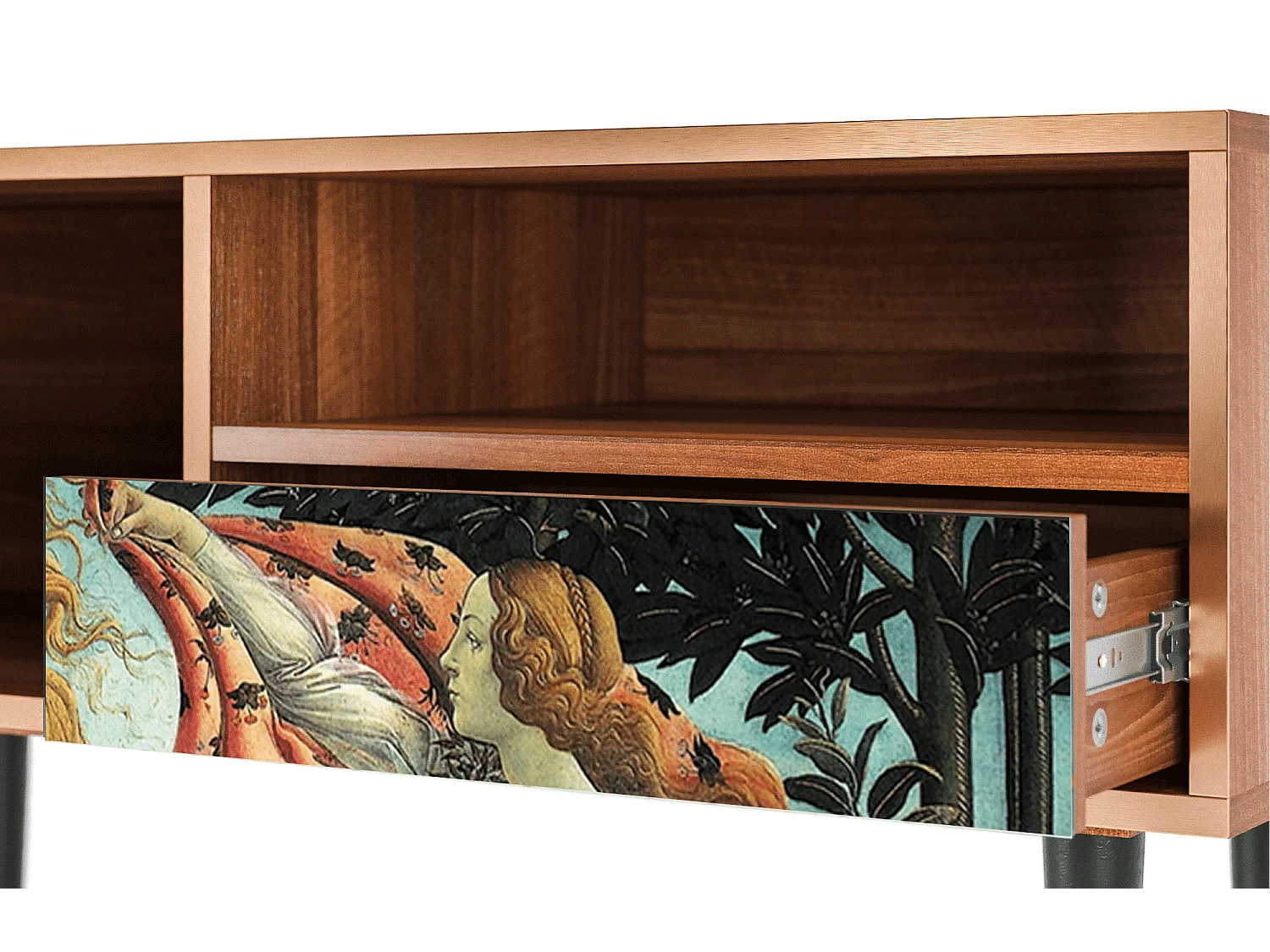 Mueble de TV - 115х59х48 cm - T3 - The Birth of Venus, Nogal