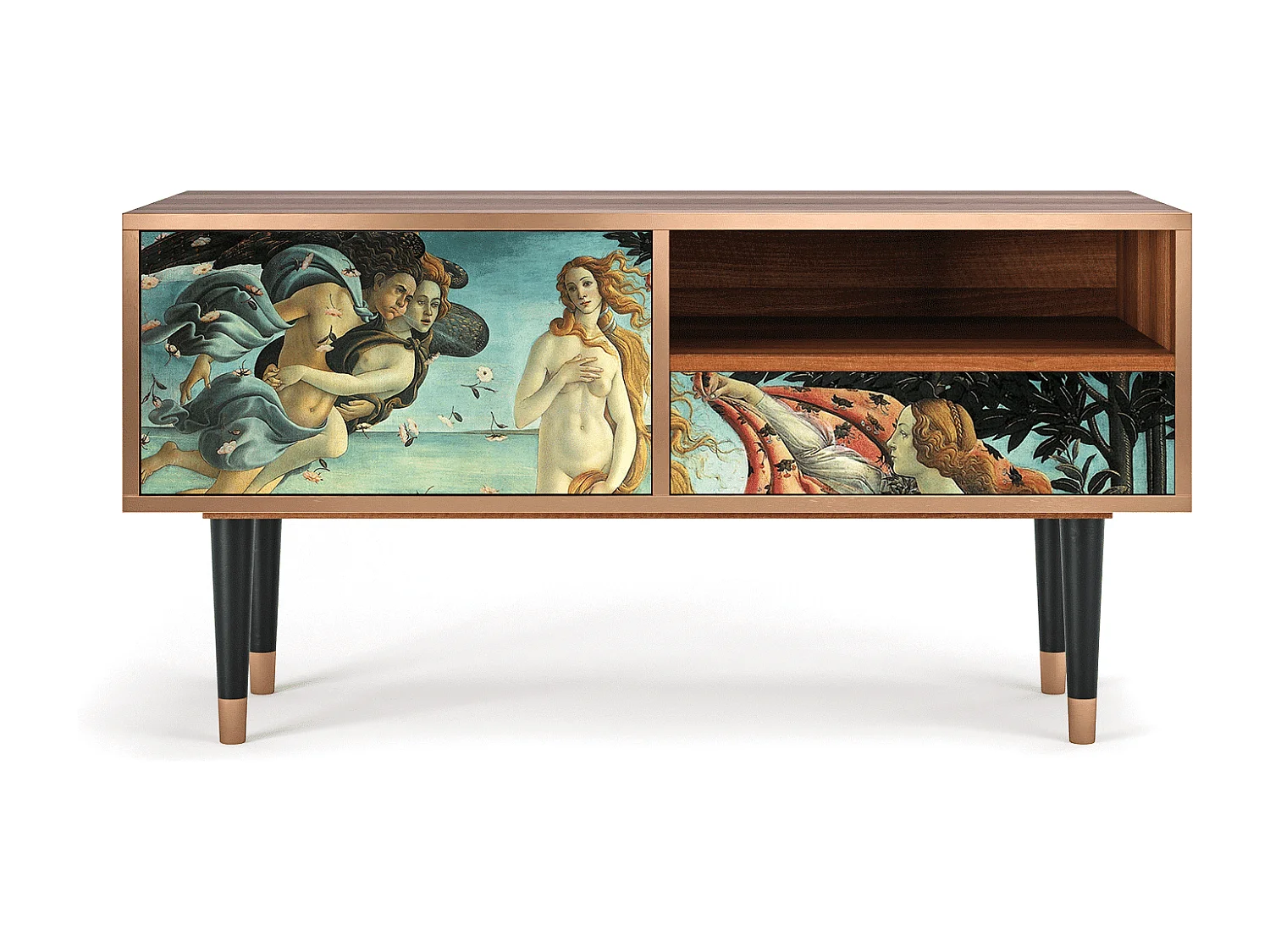 Meuble TV - 115х59х48 cm - T3 - The Birth of Venus, Noyer