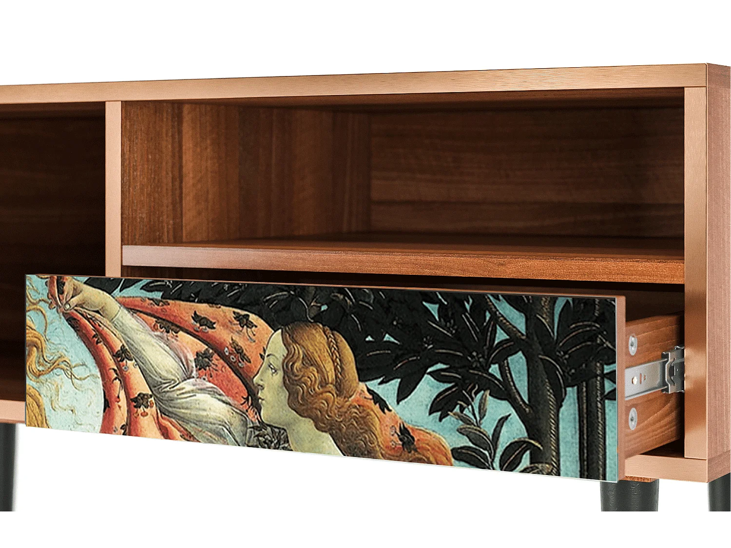 Meuble TV - 115х59х48 cm - T3 - The Birth of Venus, Noyer