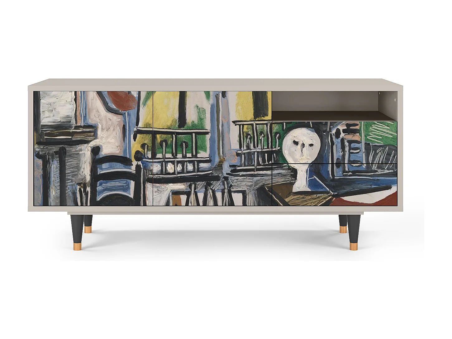 Szafka RTV - 125х56х41 cm - T7 - The Studio , Piaskowy