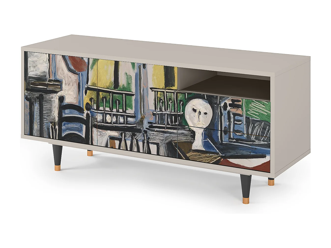 Szafka RTV - 125х56х41 cm - T7 - The Studio , Piaskowy