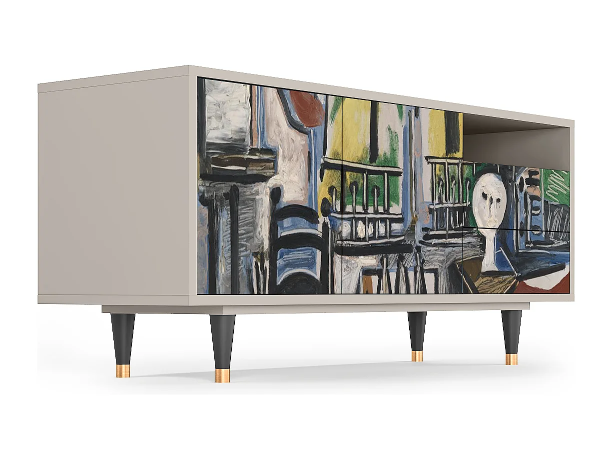 Szafka RTV - 125х56х41 cm - T7 - The Studio , Piaskowy