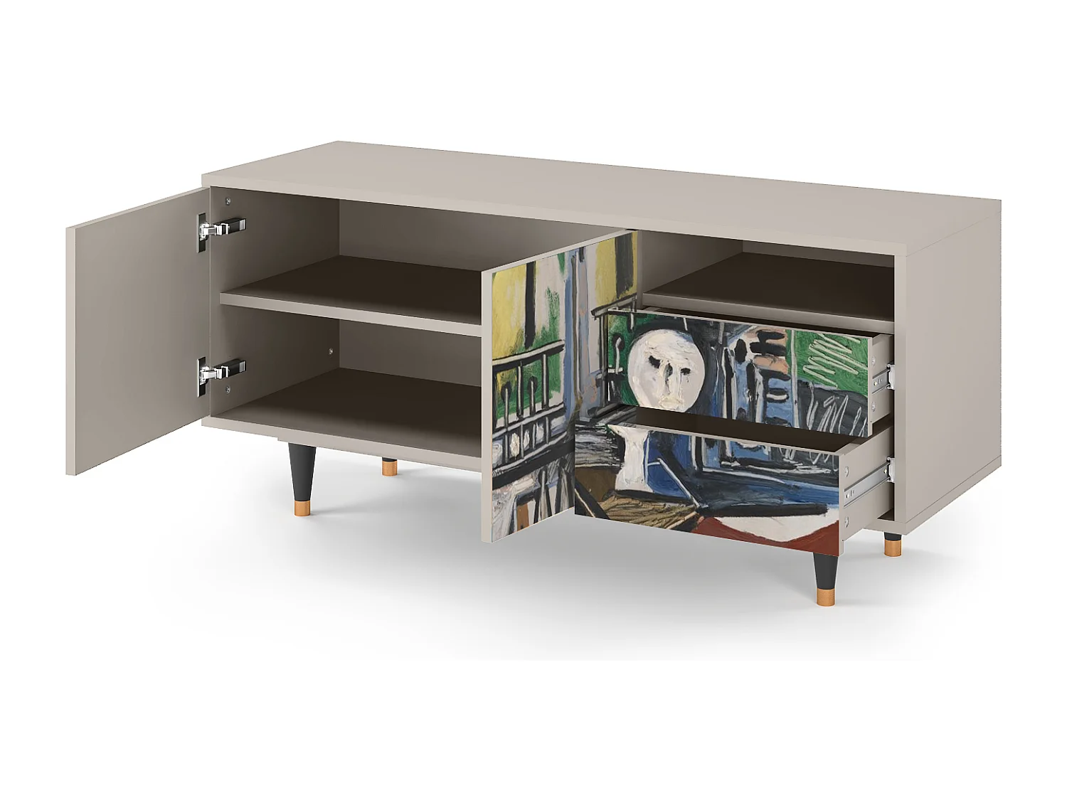 Szafka RTV - 125х56х41 cm - T7 - The Studio , Piaskowy