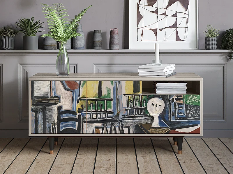 Szafka RTV - 125х56х41 cm - T7 - The Studio , Piaskowy