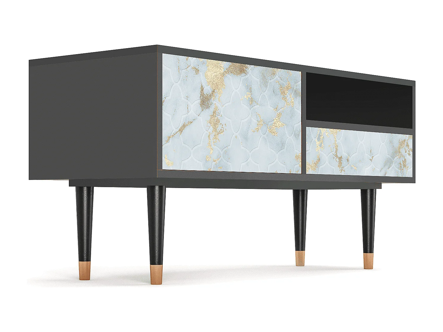 Mueble de TV - 115х59х48 cm - T3 - Golden Waves, Antracita