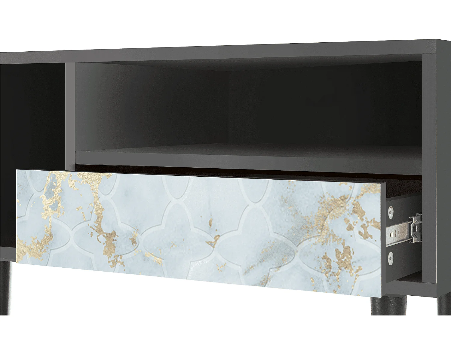 Meuble TV - 115х59х48 cm - T3 - Golden Waves, Anthracite