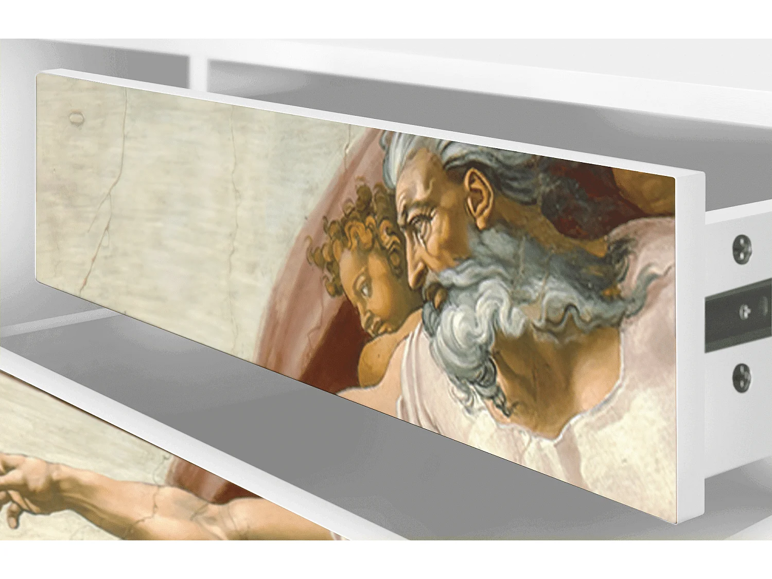 Meuble TV - 170х59х48 cm - T4 - The Creation of Adam, Blanc