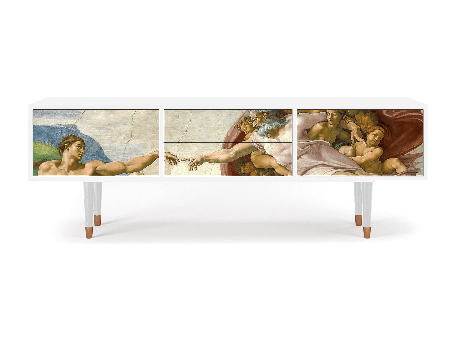 TV-meubel - 170х59х48 cm - T4 - The Creation of Adam, Wit